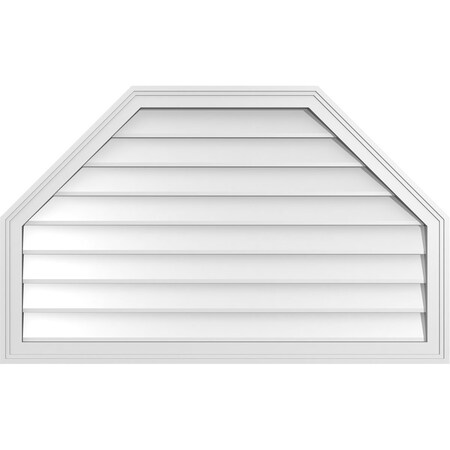 Ekena Millwork Octagonal Top Surface Mount PVC Gable Vent w/ 2"W x 1-1/2"P Brickmould Frame, 42"W x 26"H GVPOT42X2602SN